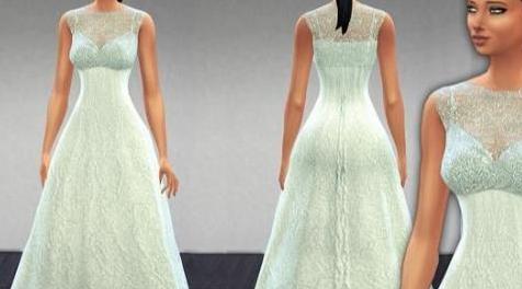 模拟人生4MOD：清新淡雅的婚纱