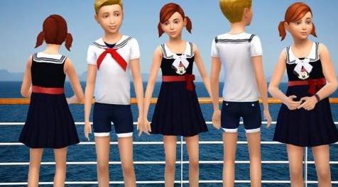 模拟人生4MOD：小学生的水手服 by Lola