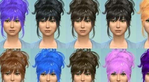 模拟人生4MOD：【发型MOD】女性盘发改色 by brownieswife