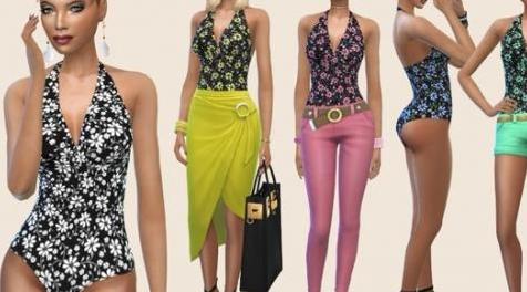 模拟人生4MOD：Floral Bodysuit 女性衣服