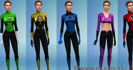 模拟人生4MOD：正义联盟系列COSPLAY服装；超人，神奇女侠，绿灯侠