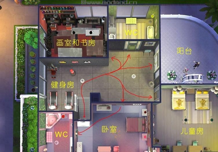 【3DM-Sims小组审核作品】无自定义 多功能房屋 30X20 彩色心情 实用小别墅