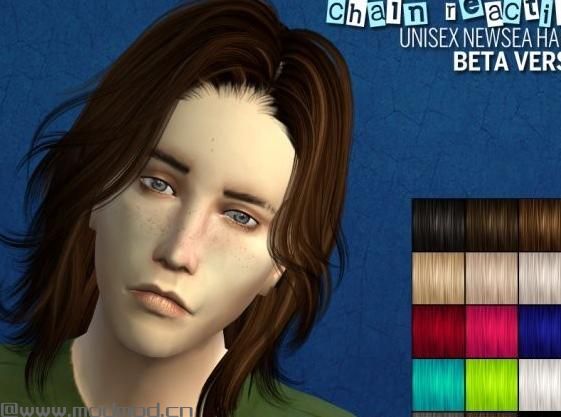 模拟人生4MOD：【发型MOD】3T4Newsea家男女可用中分短发 by AstraeaNevermore