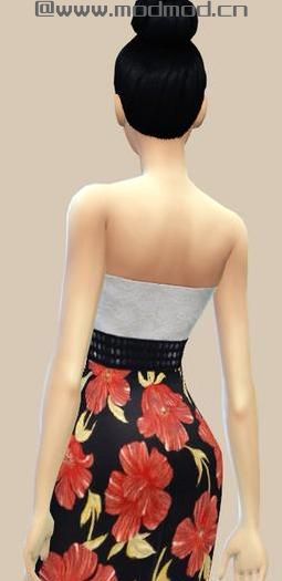 模拟人生4MOD：蕾丝碎花拼接连衣裙