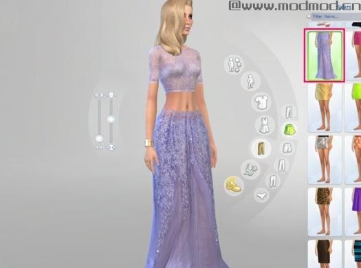 模拟人生4MOD：女性紫丁香闪光长裙 by Alexandra_Sine