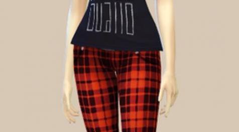 模拟人生4MOD：女式红黑条纹长裤+牛仔长裤