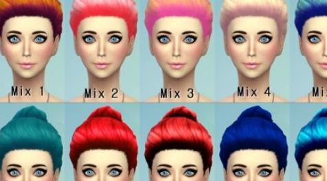 模拟人生4MOD：【发型MOD】女性丸子盘发 by Darkiie