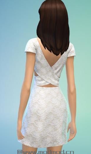 模拟人生4MOD：后背交叉带蕾丝裙