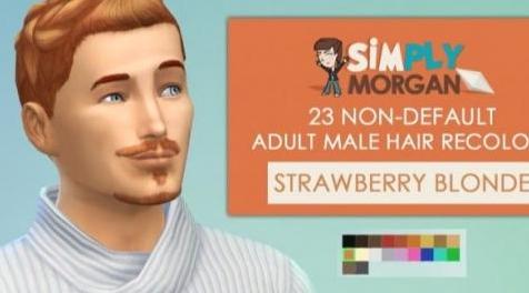 模拟人生4MOD：23款非替换头发重上色（草莓黄）
