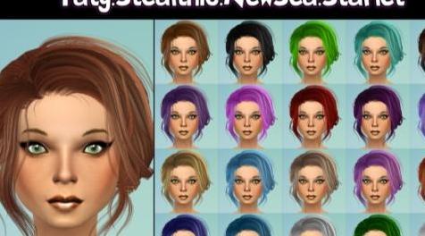 模拟人生4MOD： 女性NewSea家Starlet发型改色[Taty]