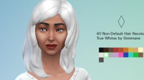 模拟人生4MOD：Simmiane制作的多款发型改色-白色
