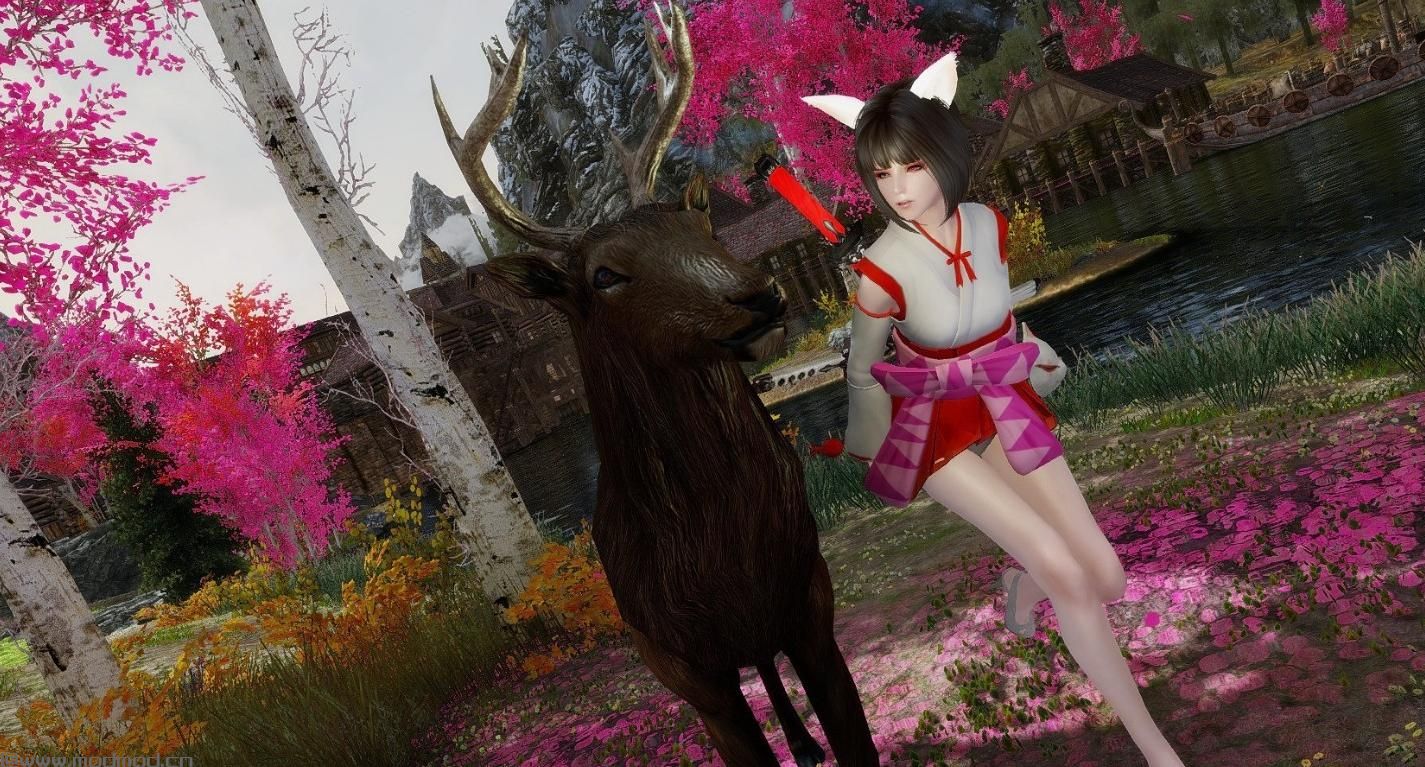上古卷轴5：天际MOD：【东方臤夏绮丽谭】待到山樱烂漫时&mdash;&mdash;天际的樱花树，樱花雪