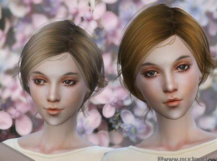 模拟人生4MOD：Wings hair sims4 F EIFO805 小清新女发一顶