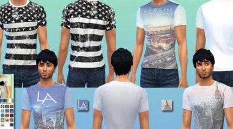 模拟人生4MOD：几款男生T恤