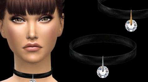 模拟人生4MOD：NataliS_Round crystal choker 水晶项链