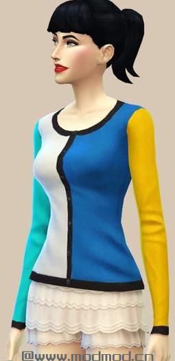 模拟人生4MOD：一件花型特别的女式开衫外套