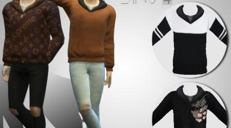 模拟人生4MOD Z Hoodie 1 男性上衣