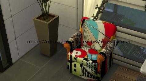 模拟人生4MOD 波普风单人小沙发