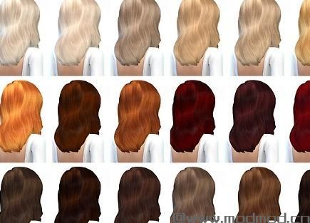 模拟人生4MOD missparaply重做贴图的女性中长卷发