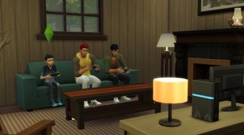 模拟人生4MOD 模拟市民们终于可以坐在沙发上一起打游戏了！