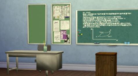 模拟人生4MOD  School Days Set-黑板+校园饰品