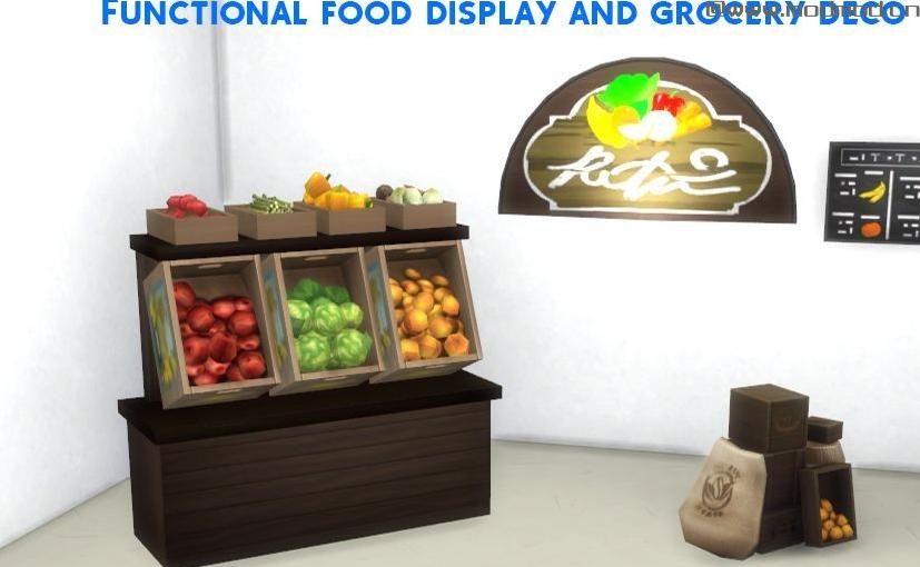 模拟人生4MOD 可以随意购买蔬菜水果等食物的杂货摊！！