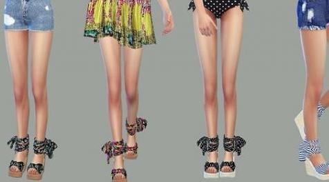 模拟人生4MOD MarigoldFSummerRibbonWedgeHeels-鞋子