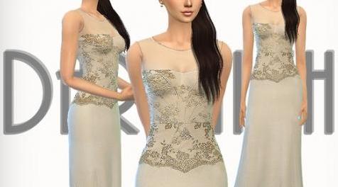 模拟人生4MOD DarkNighTt Silk-Blend Gown-丝绸混合长袍