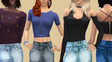 模拟人生4MOD  个性的牛仔裙