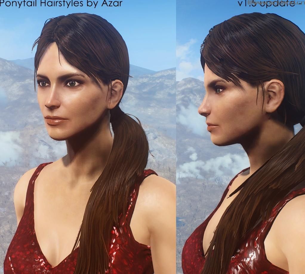 辐射4MOD Ponytail Hairstyles by Azar v2_5a