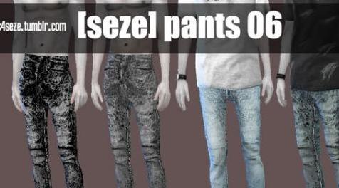 模拟人生4MOD  [seze]pants06 男士牛仔裤