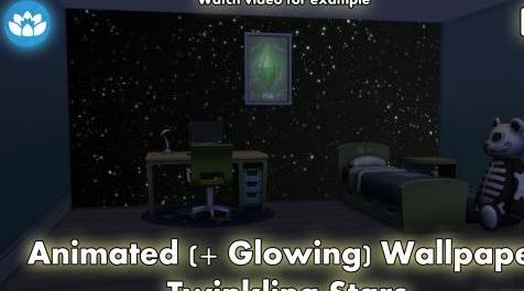 模拟人生4MOD 2种神奇的动态壁纸! 活生生的鲨鱼和星星闪光动态壁纸!