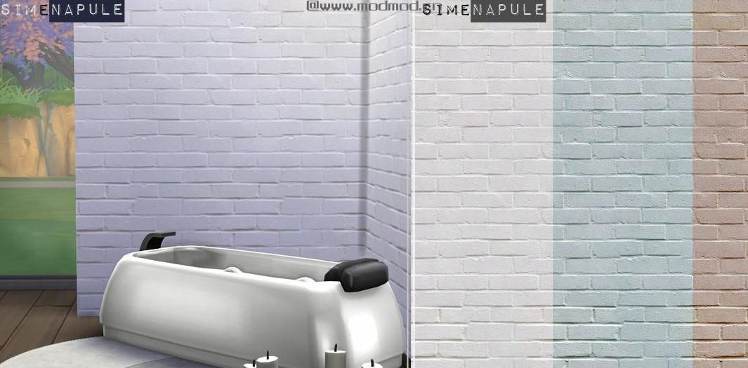 模拟人生4MOD 亮色砖壁纸