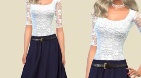 模拟人生4MOD  Birba32 Mirta dress-马瑞塔裙子