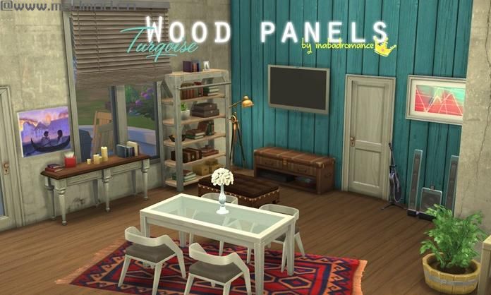 模拟人生4MOD 5种颜色木制墙纸