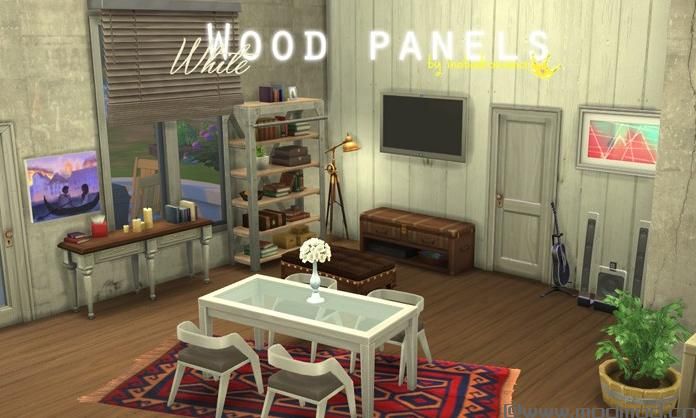 模拟人生4MOD 5种颜色木制墙纸