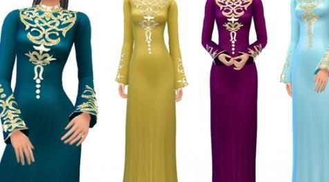 模拟人生4MOD ekinege Embroidered Gown