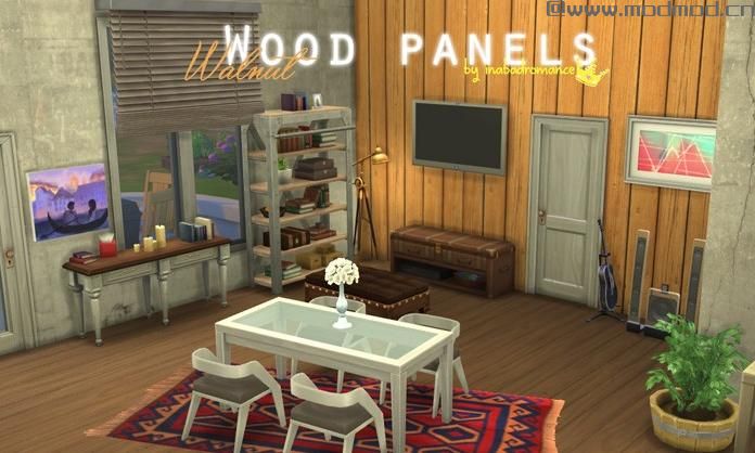 模拟人生4MOD 5种颜色木制墙纸