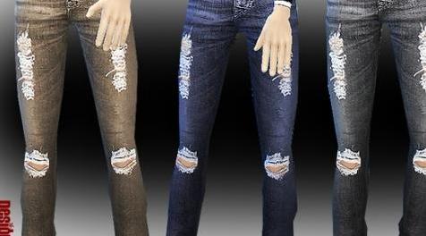 模拟人生4MOD Ripped Jeans 男士牛仔裤