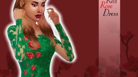模拟人生4MOD [LR] RedRose_dress 连衣裙