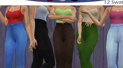 模拟人生4MOD Rolled-Up Mom Jeans 牛仔裤