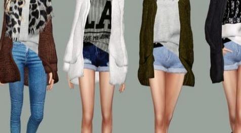 模拟人生4MOD MarigoldFAccLoosefitCardiganNecklece