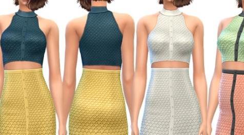 模拟人生4MOD ekinege Cut Out Waist Dress