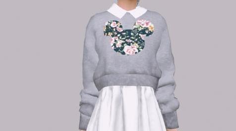 模拟人生4MOD Knit Sweater One-Piece 毛衫连衣裙