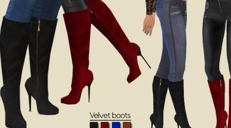 模拟人生4MOD Birba32 Velvet boots-绒鞋