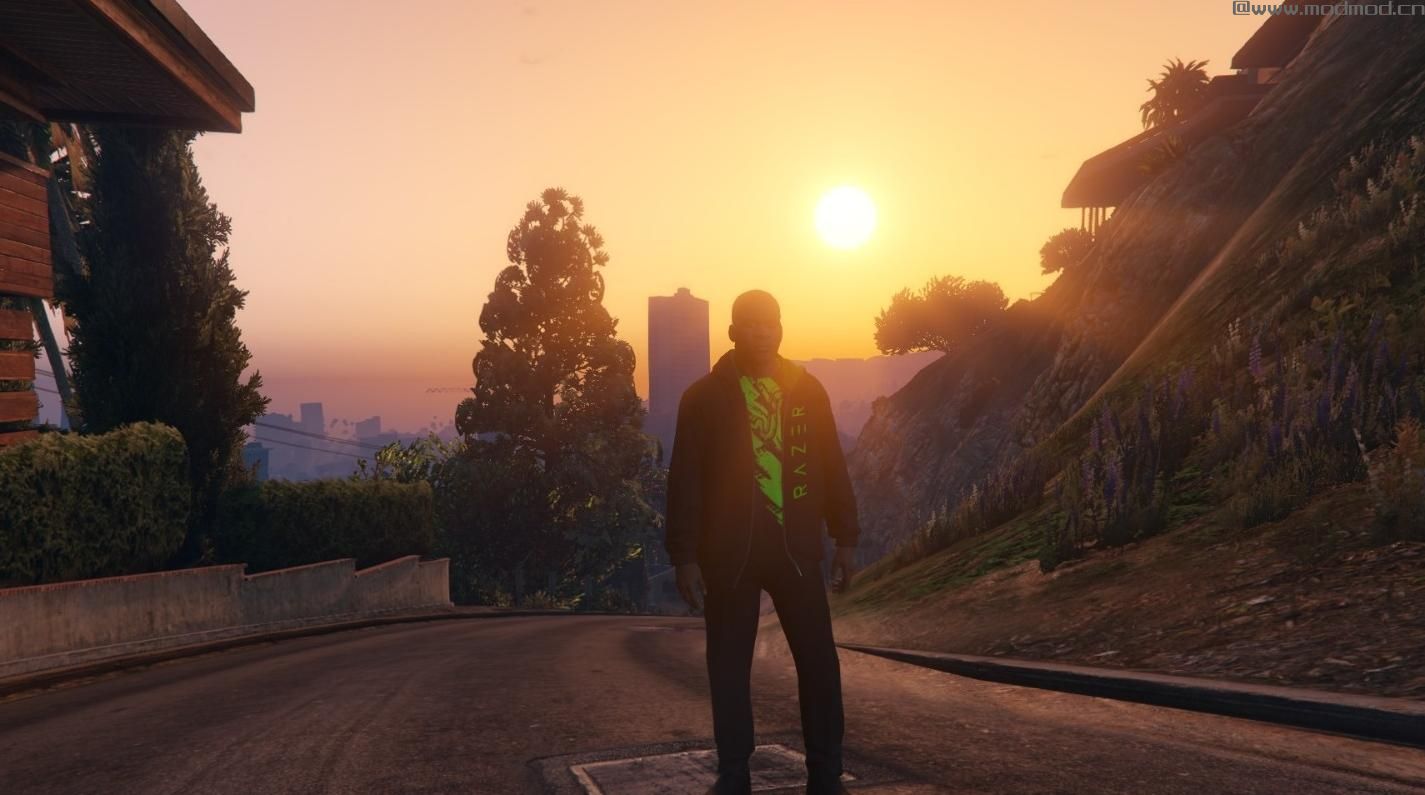 侠盗猎车手5MOD Razer hoodie & t-shirt for Franklin