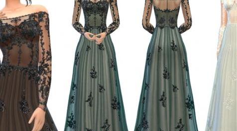 模拟人生4MOD ekinege Transparent Gown With Lace Applique