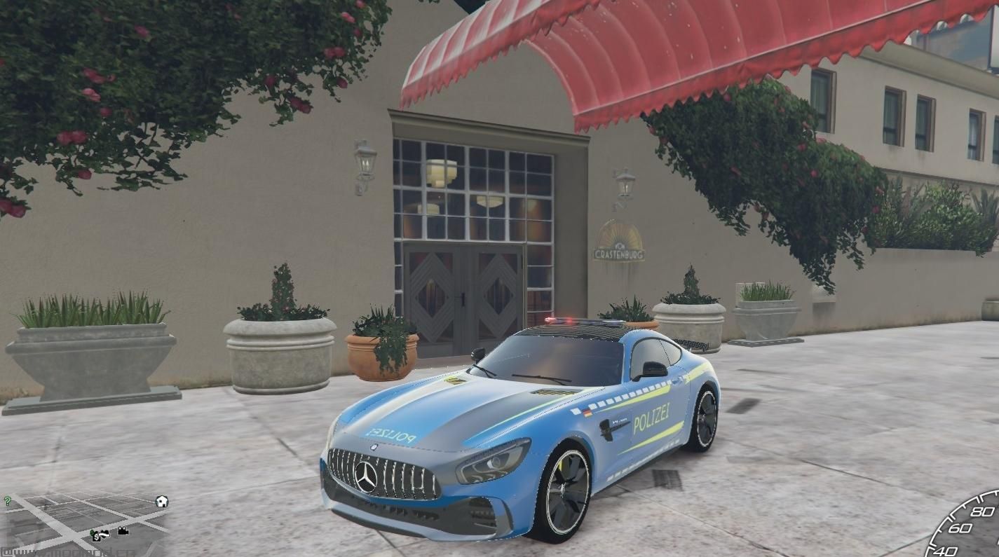 侠盗猎车手5MOD Mercedes-AMG GTR livery - POLIZEI / German
