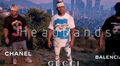侠盗猎车手5MOD GUCCI & CHANEL & BALENCIAGA LOGO HEADBANDS