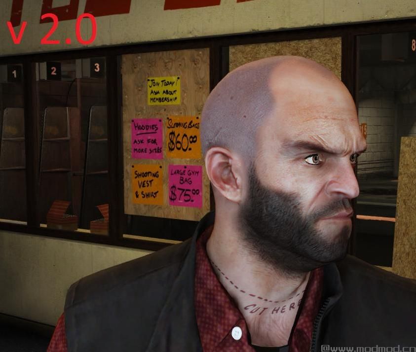 侠盗猎车手5MOD 【搬运】崔佛脸部手部细节大修